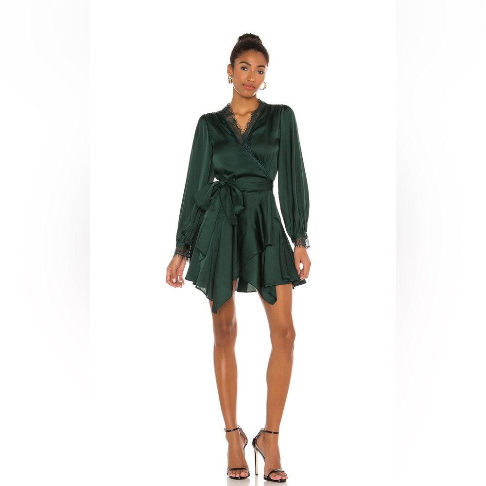 Lovers & Friends Nadeen Mini Dress in Emerald Green
